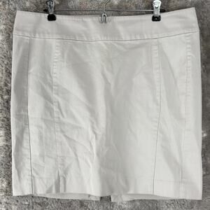 Express Size 14 Minimalist Career Preppy‎ Knee Length Skirt Gray Zip Casual